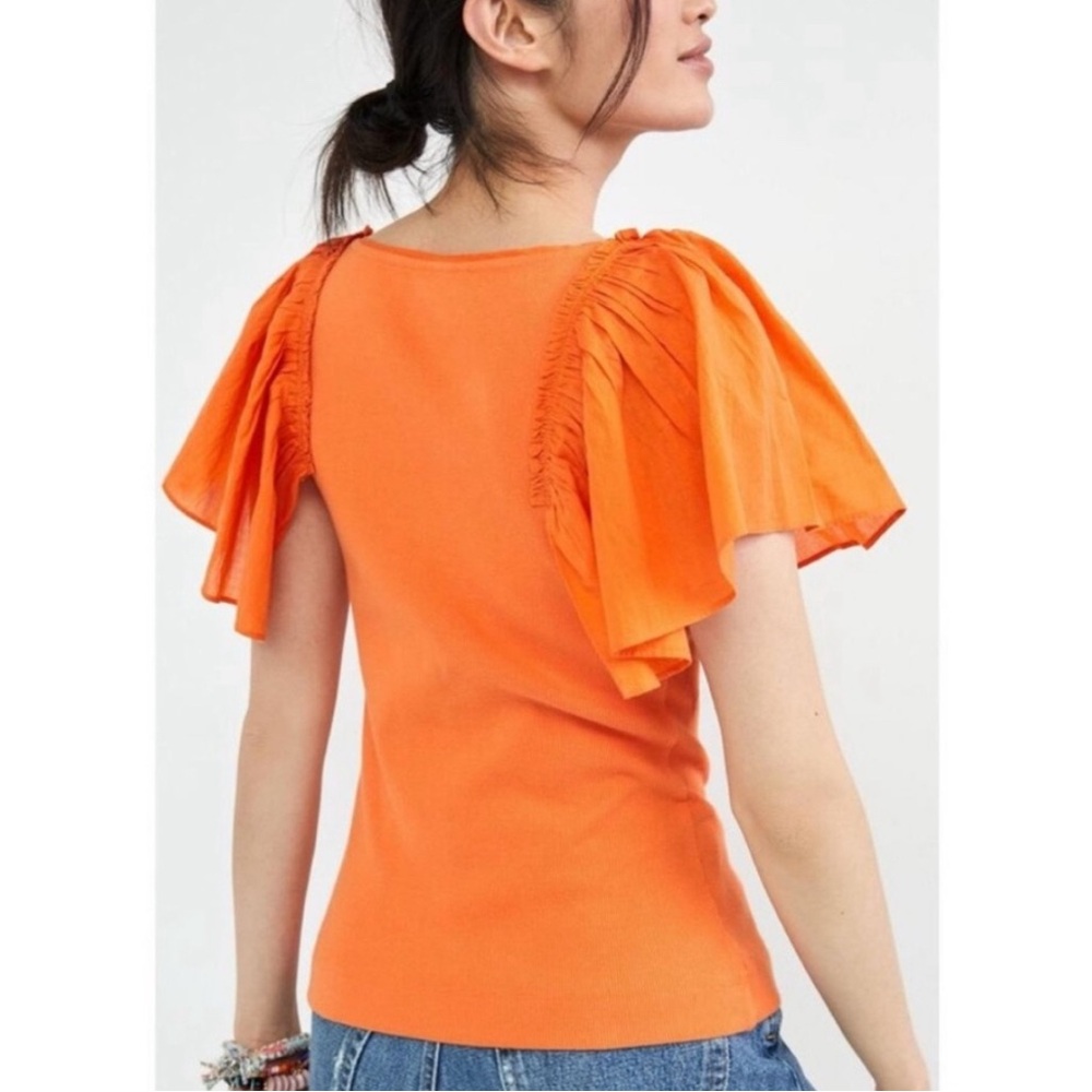 Maeve Anthropologie Women's top, flutter sleeve - Picture 2 of 5